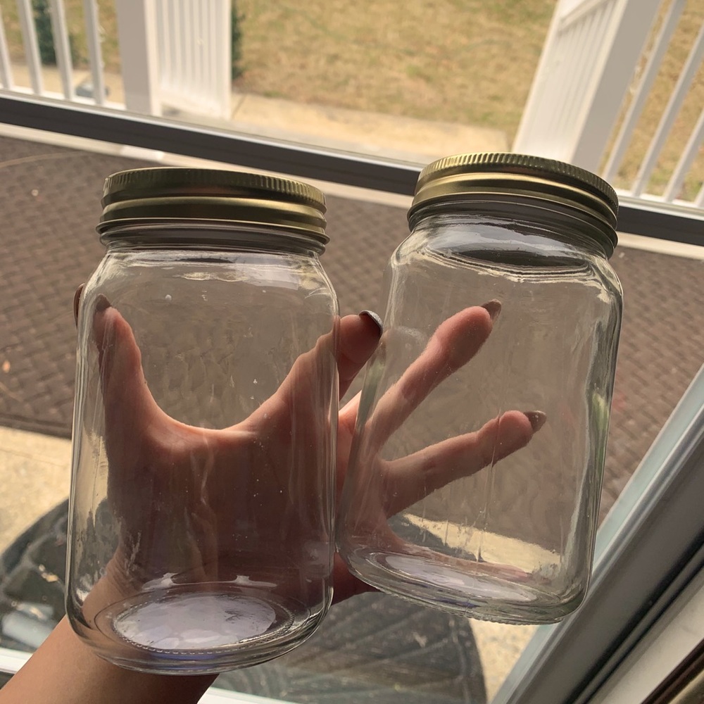 Two Glass mason jars